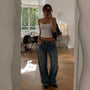 Jean taille basse large