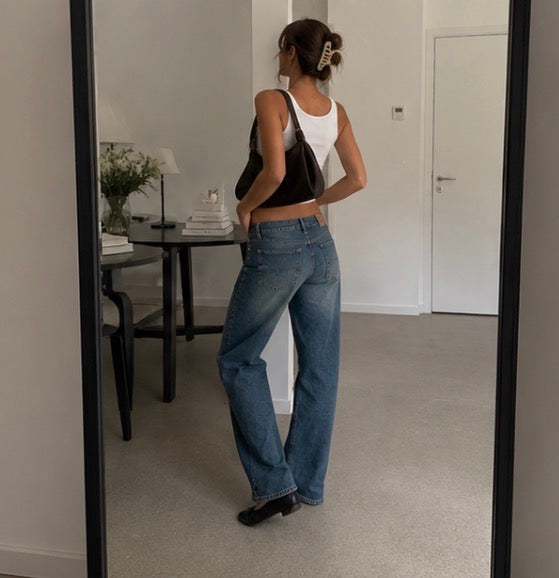 Low-Rise-Weite-Bein-Jeans