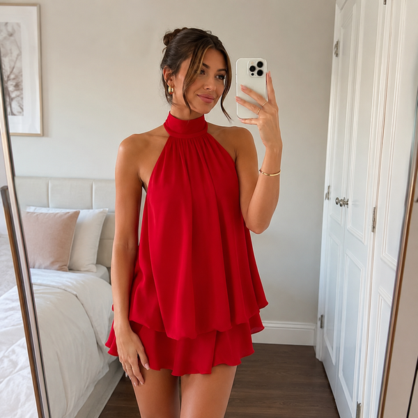 Das Celeste Neckholder-Minikleid