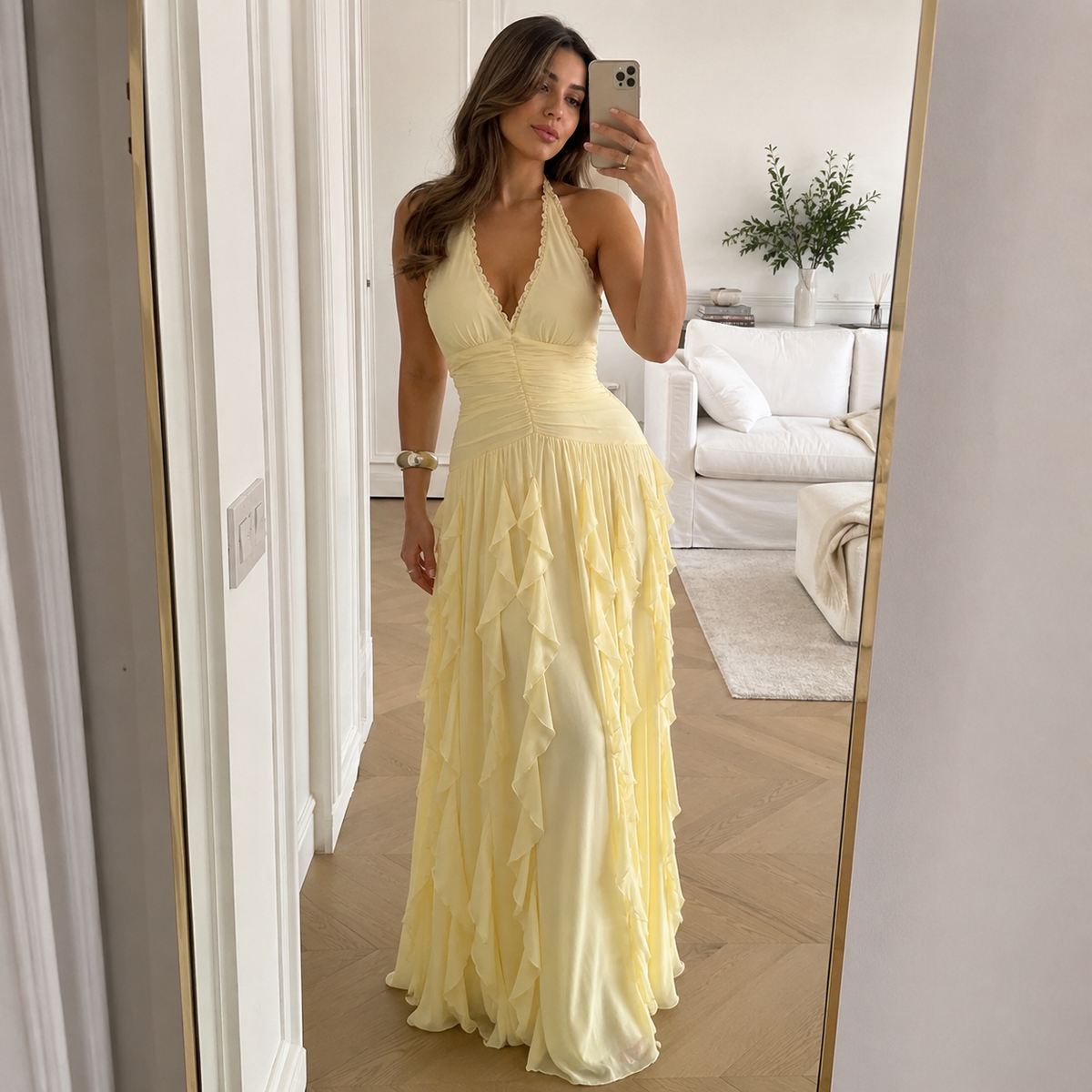 Das Seraphina Rüschen-Maxikleid