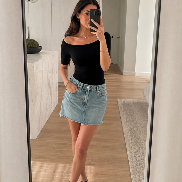 Effortless Off-Shoulder Fitted Top