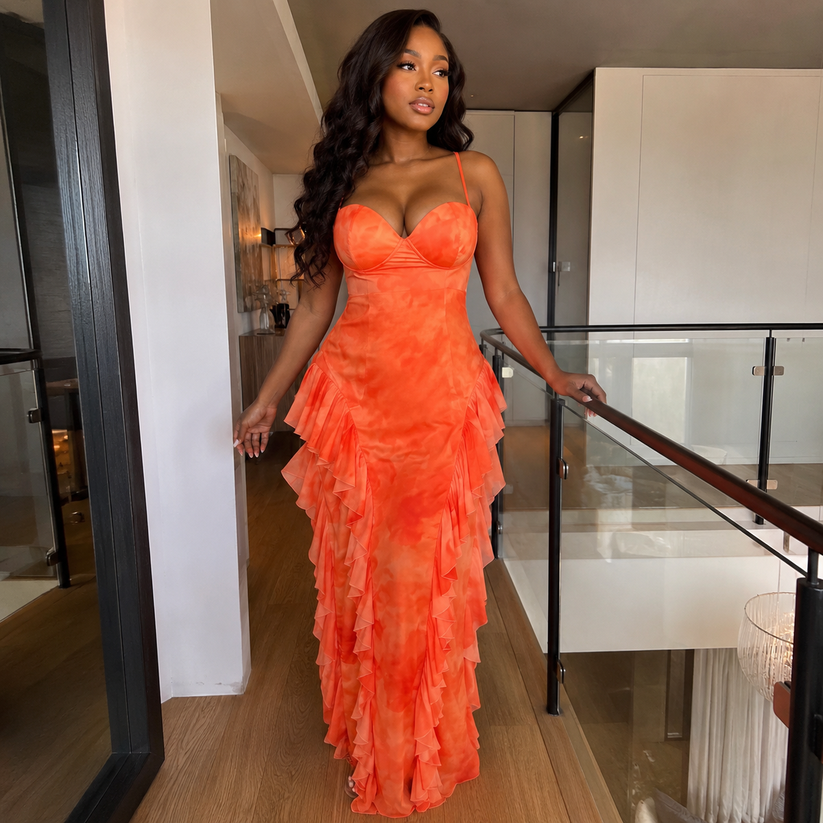Ruffled Statement Maxi Dress