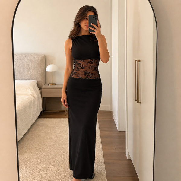 Lace Illusion Maxi Dress