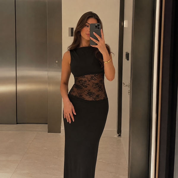 Lace Illusion Maxi Dress