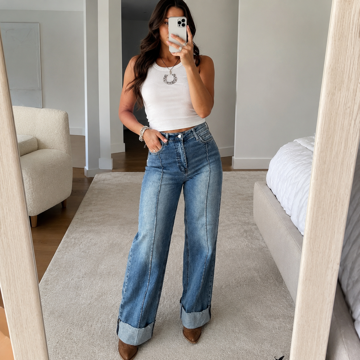 Effortless High-Waist Wide-Leg Jeans