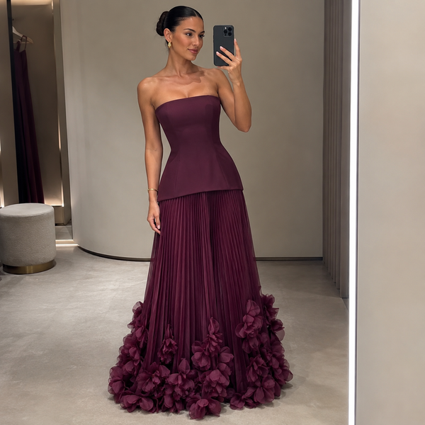 Blooming Grace Strapless Gown