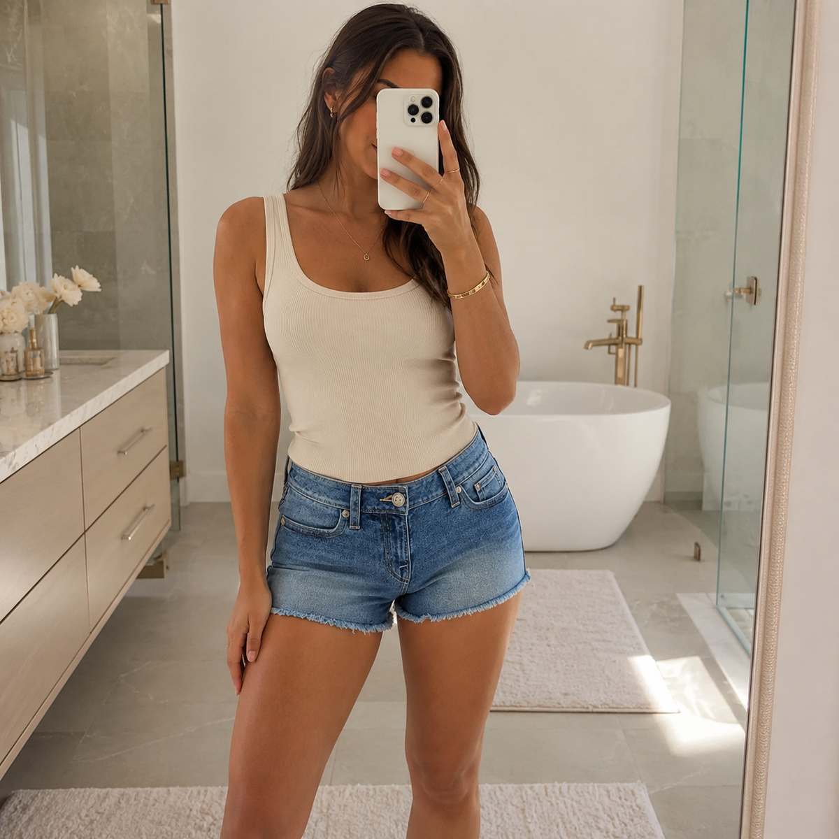 Short en jean décontracté