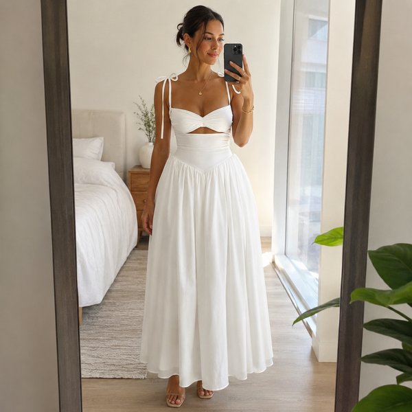 Tie-Strap Cutout Gown 1