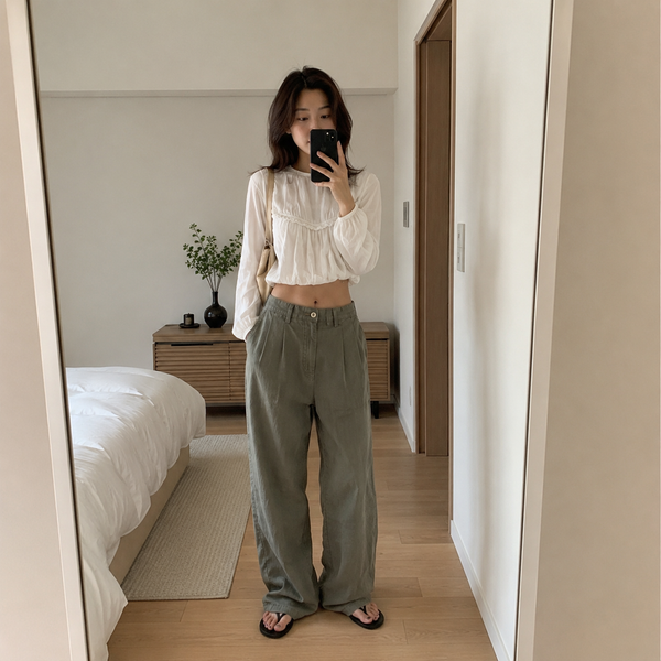 Pleated Wide Trousers 1