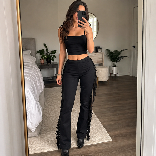 Fringe Flare Trousers 1
