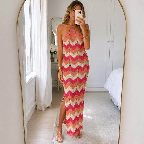 La robe longue Solenne en crochet