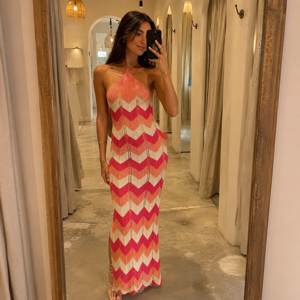 La robe longue Solenne en crochet