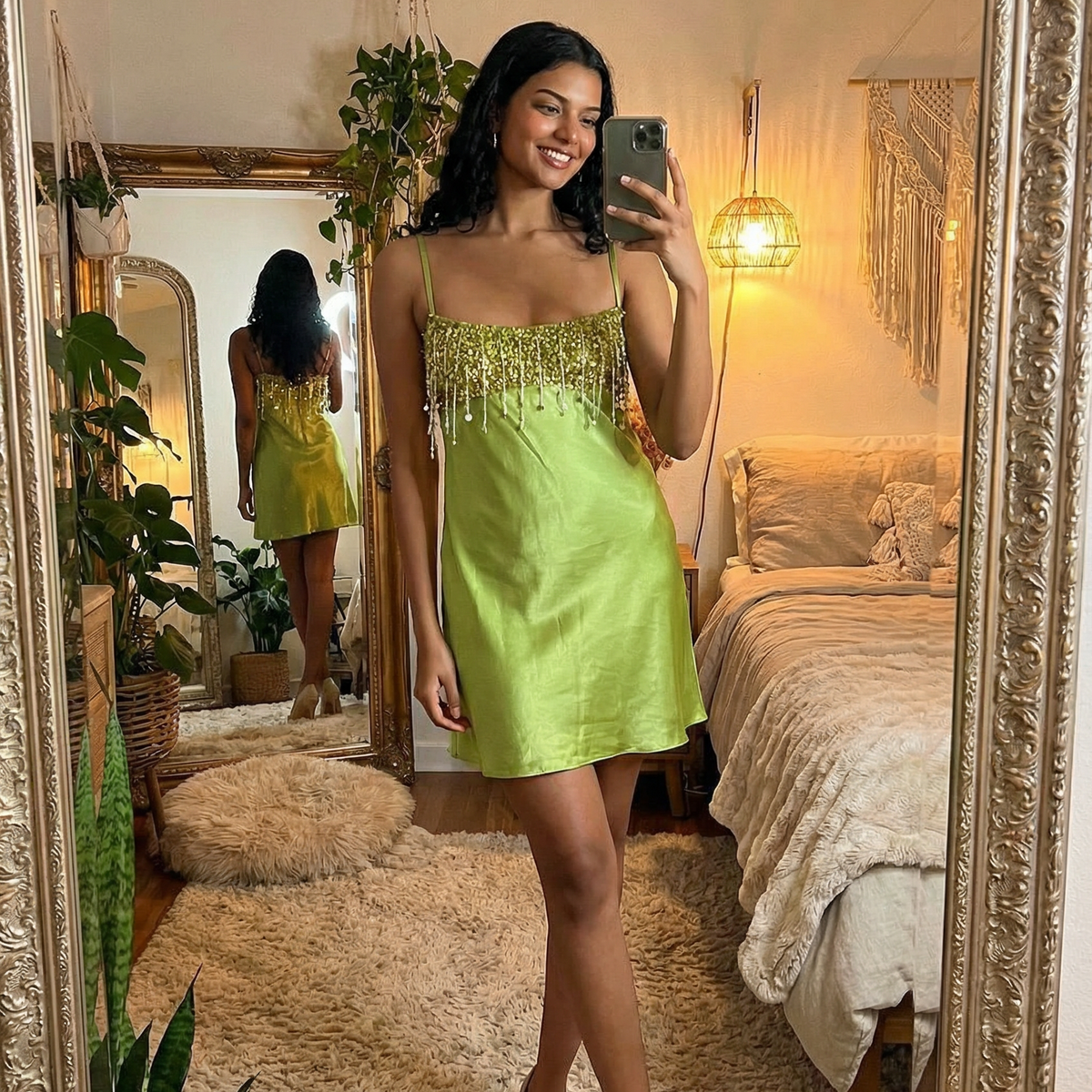 Sparkling Sequin Fringe Mini Dress