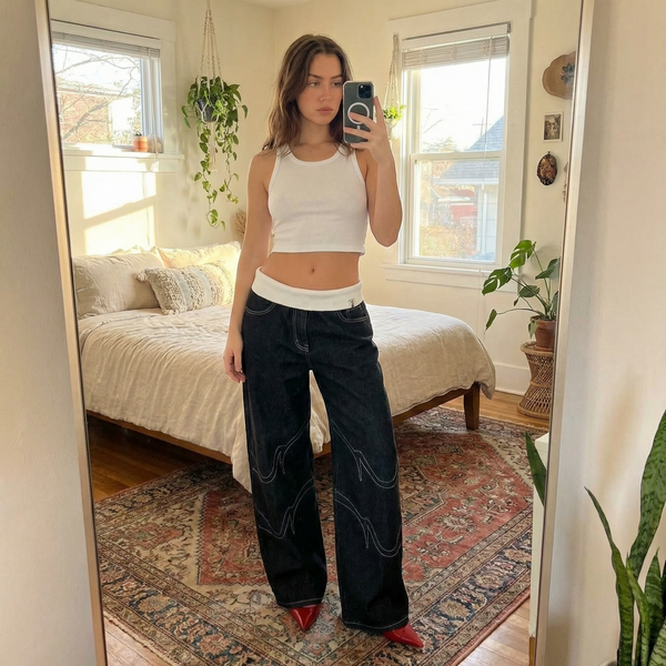 Effortless Cool High-Waisted Wide-Leg Jeans