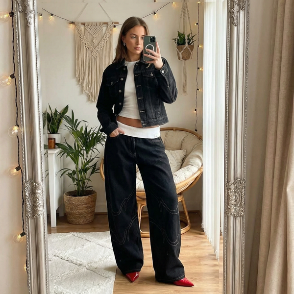 Effortless Cool High-Waisted Wide-Leg Jeans