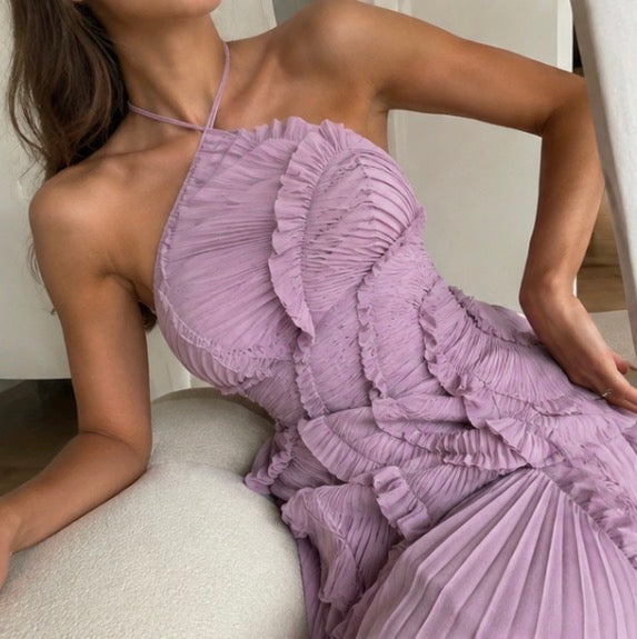 Pleated Ruffle Halter 4