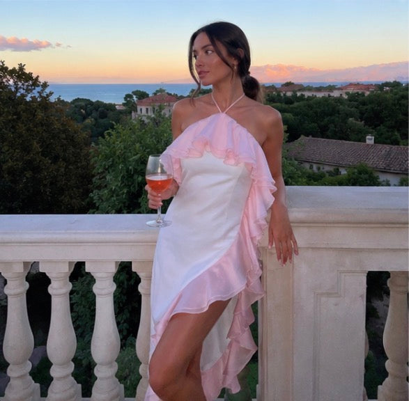 Ruffled Halter Silhouette 1