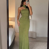 Asymmetric Halter Gown 1